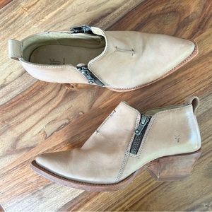 Frye Tan Leather Ankle Booties